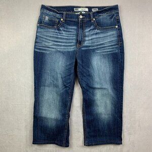 BKE Denim Buckle Mens Pants 36x25 Blue Jeans Seth Straight Leg Baggy Relaxed Fit